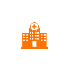 Hospital icon on white background.

