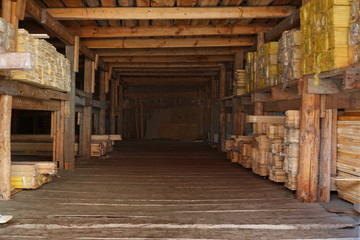 old warehouse of boards