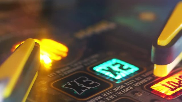 Vintage Pinball game in 4K Slow motion 60fps