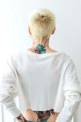 Blonde androgynous model