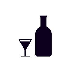 alcohol drinks icon on white background.