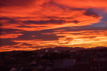 sunset in the mountains