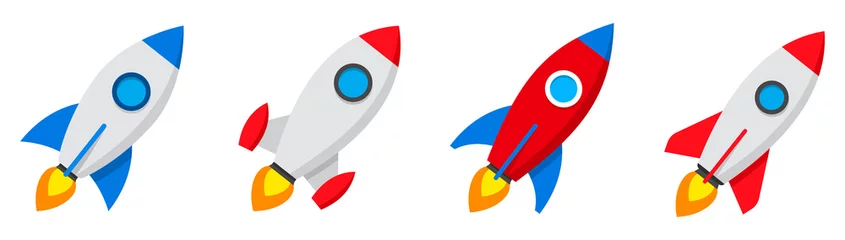 Foto op Canvas Rocket icons set. Spaceship launch icon. Vector © warmworld