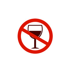 No alcohol drinks on white background,prohibits, Drunk not to drive.