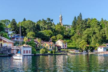 Fototapeta premium Luxury Villa Crespi on Lake Orta, Piedmont Italy