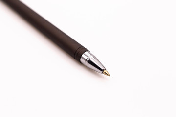 black fountain pen on white background
