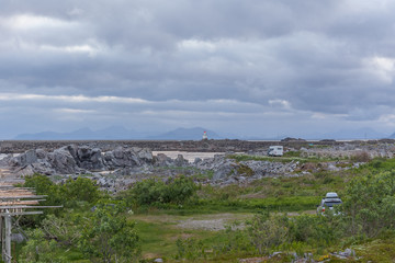 Summer travel in beautiful Norway. Travel weekend, vacation. Scandinavian countries, selective focus