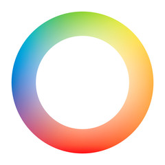 Color wheel circle with blended colors. Abstract rainbow gradient with concentric circles