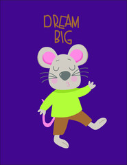 happy birthday card with mouse