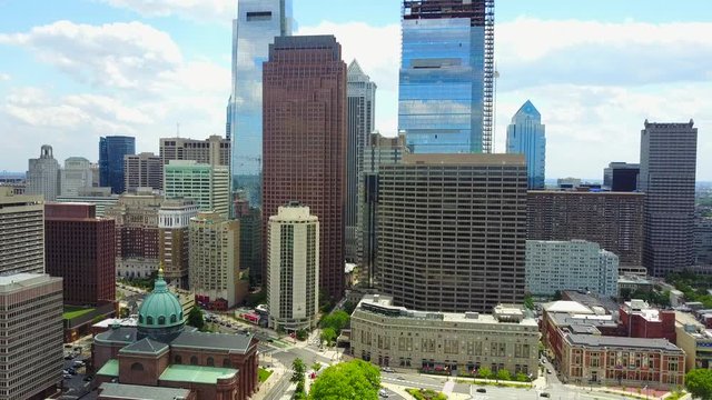 Aerial View of Downtown Philadelphia Skyline
