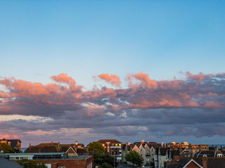 Pink clouds view with Rooftops