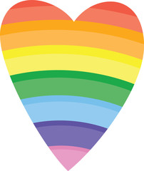 Rainbow heart on white background. Vector illustration.