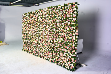 Flower wall, lots of roses