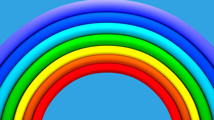 Obraz premium Color Rainbow With Clouds, rainbow messages of hope With Gradient Mesh, 3d illustration