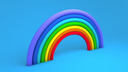 Color Rainbow With Clouds, rainbow messages of hope 
With Gradient Mesh, 3d illustration