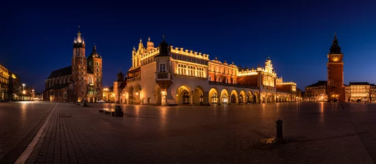 Empty Cracow Main Square at the night. Poland - Kraków, Krakow © aboutfoto