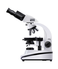 Bio medical laboratory high resolution optical or electronic white microscope single realistic object. Microscope realistic vector. 