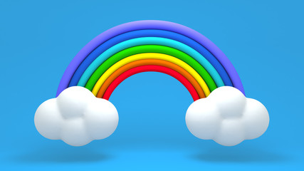 Color Rainbow With Clouds, rainbow messages of hope 
With Gradient Mesh, 3d illustration