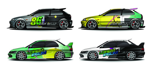 Naklejka premium Car wrap graphic racing abstract strip and background for car wrap and vinyl sticker - Vector