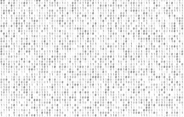 Vector matrix background. Stream of binary code on screen.  Data and technology, decryption and encryption, computer matrix background  numbers 1,0. Coding or Hacker concept.  Vector illustration