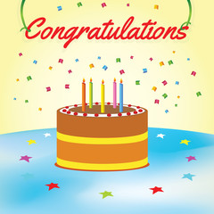 congratulations-delighted-love-birthday-marry-party-happy-win-banner-text-in-blue-and-yellow-color-with-cake-berry-candles-fire-stars-ribbons-in-office-home.-vector-illustrations-graphics-gift-