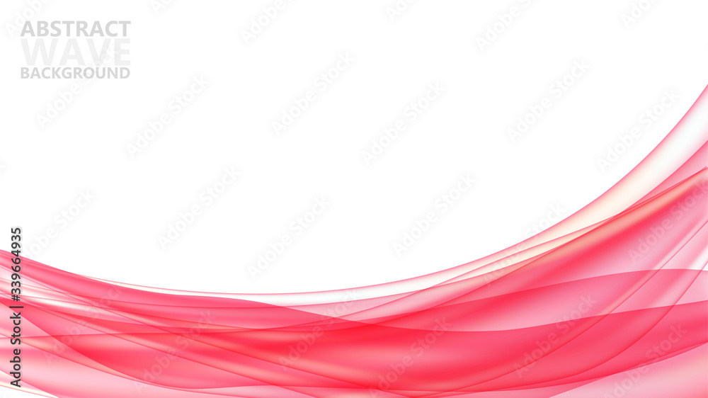 Aufkleber Abstract vector background with dynamic colorful waves. Modern color abstract background with red wave curves. Vector template for website.