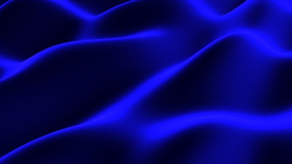 Smooth elegant silk or satin texture. Abstract background. Liquid wave. Blue metallic color. 3D-rendering.