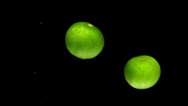 lime drop in water slower motion