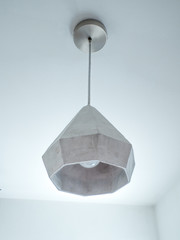 Geometric shaped cement hanging lamp 
