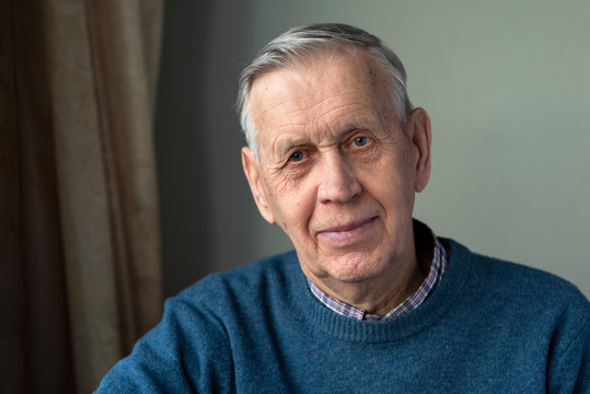 Portrait Of A Handsome, Happy Senior Man, 80 Years Old, Smiling.