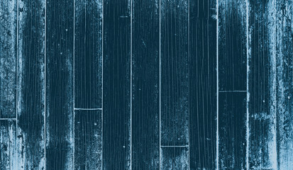 Vintage wooden dark turquoise blue horizontal boards. Front view with copy space. Background for design.