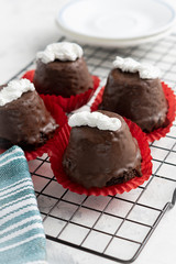
homemade chocolate bread on white background