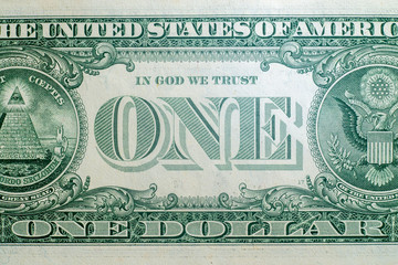 back side of one dollar bills background