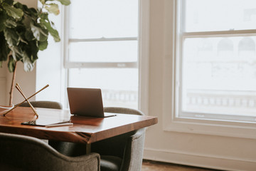Modern wooden office desk