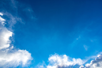 White clouds in the blue sky