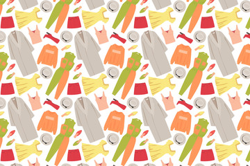 Different clothes on a white background. Fashion clothes