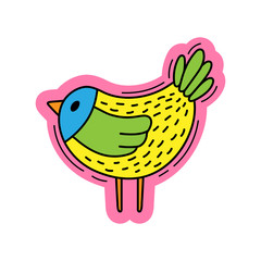 Bird Chicks. Cartoon Character in Geometric Shapes, Stylized