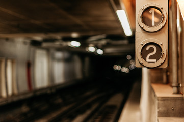 Signal from a subway station in lisbon. Number one and two