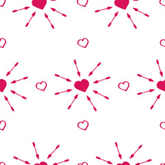 Hearts and arrows vector seamless pattern 