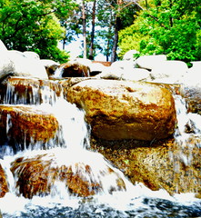 Water Falling On Rocks