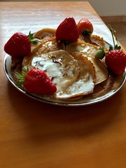 waffles with strawberries