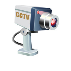  Illustration of CCTV, with white background vector