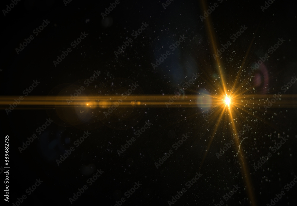 Wall mural modern lens flare red background streak rays (super high resolution)