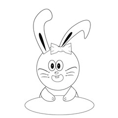 Celebration happy easter. ISolated easter bunny. Design easter holiday. Happy animal character. Cartoon rabbit. Vector Illustration.