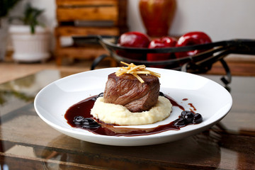 Filet mignon with mashed