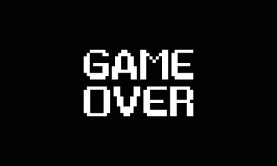 Pixel Game Over, 8-bit Pixel Game Over, Vector Background