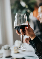 Business people enjoying wine