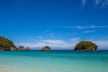 Fototapeta na wymiar beautiful beach ilig iligan beach, Boracay island, Philippines.
