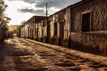 colonial and tourist town in san pedro de atacama chile