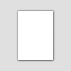 White blank sheet of paper. Vector illustration isolated on light grey background.